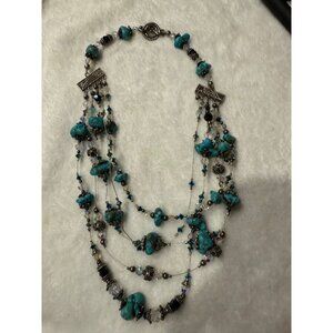 Custom made by Landon Design 1990-Handcrafted Multi-Layer Turquoise & Crystal Be